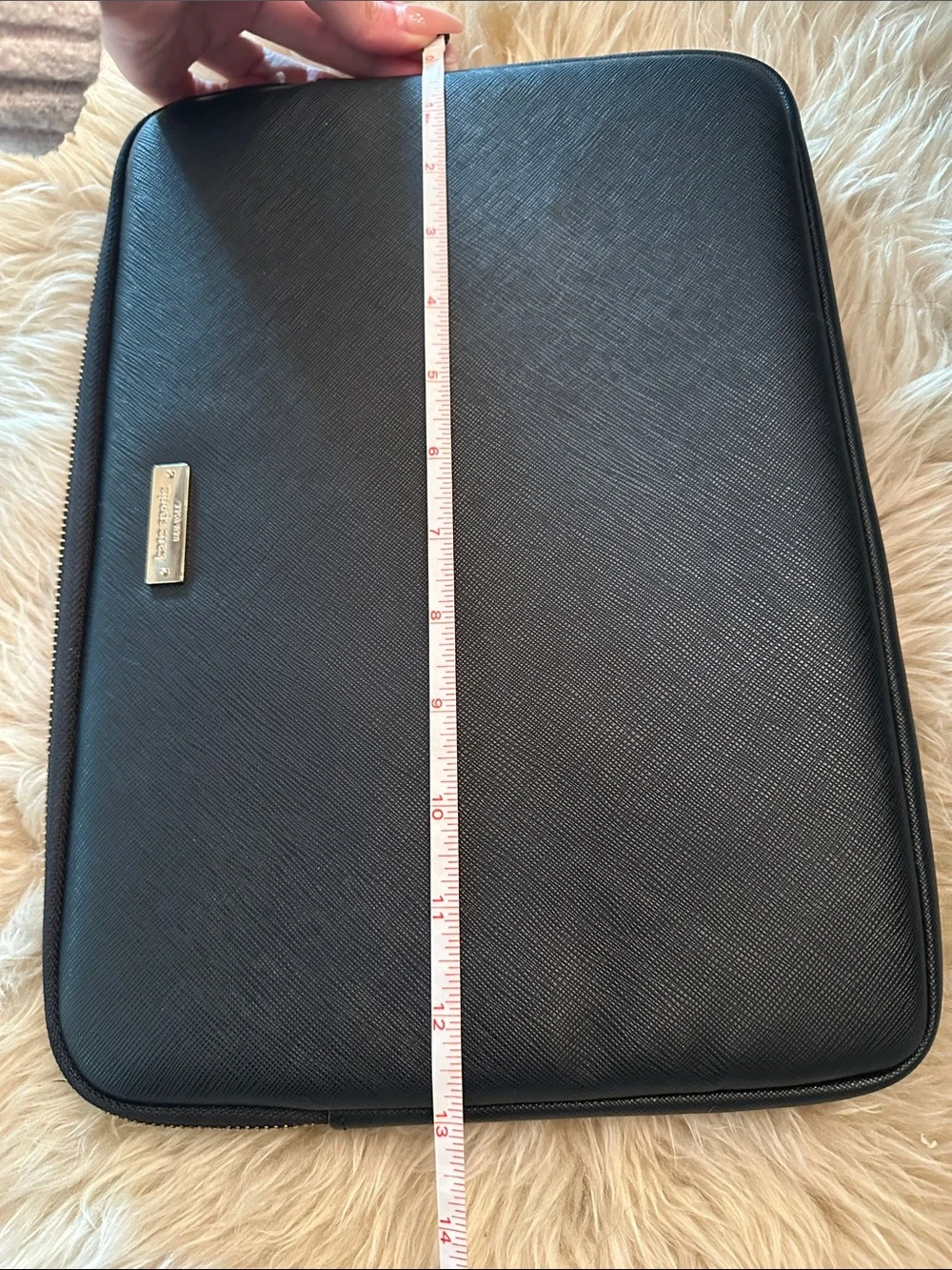kate Spade Black Laptop Sleeve with Gold Logo